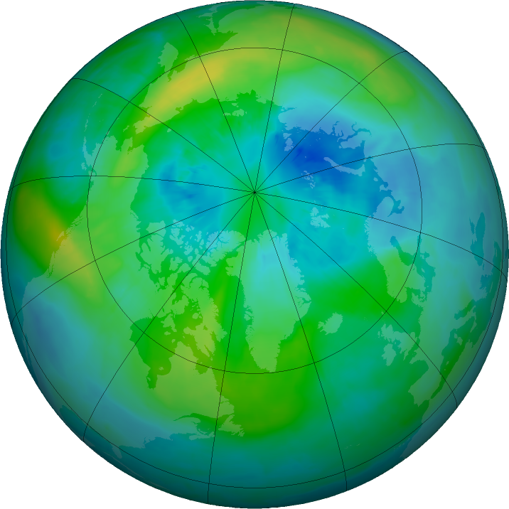 Arctic ozone map for 25 September 2015